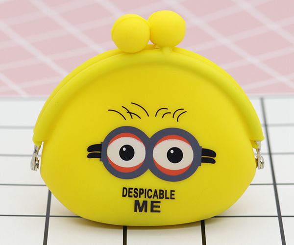 便攜硅膠錢(qián)包，卡扣硅膠零錢(qián)包，小黃人零錢(qián)包